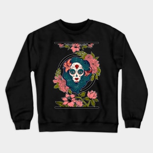 Sugar Skull Girl Floral Magnolia Crewneck Sweatshirt